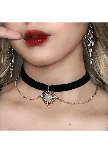 No.11 Boyutu Kadın Gotik Dantel Gerdanlık Kolye Retro Beyaz Kadife Klavikula Zinciri Punk Yaka Gerdanlık Steampunk Parti Cadılar Bayramı Takı Hediye (Yurt Dışından)