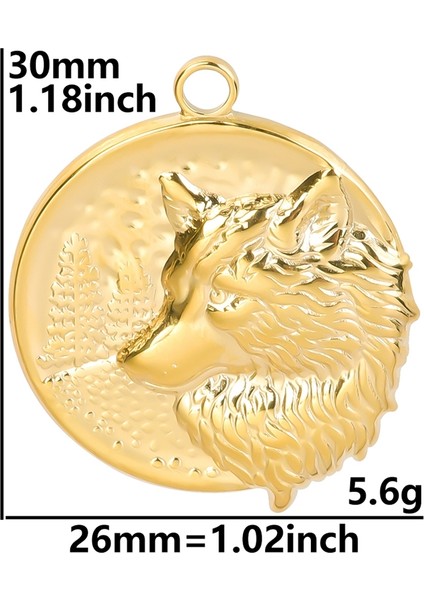 S898-G Punk Kurt Başkanı Charm Dangle Paslanmaz Çelik Trend Erkekler Kolye Yuvarlak Kolye Takı Yapımı Gotarm Muska Zanaat Malzemeleri (Yurt Dışından)
