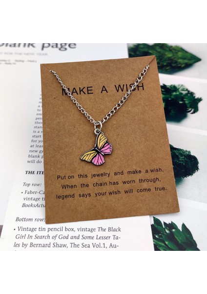 No.21 Boyutu Moda Kelebek Kolye Kolye Kadınlar Için Tatlı Basit Renkli Böcek Klavikula Zincir Kolye Parti Takı Aksesuarları (Yurt Dışından) indirimleri