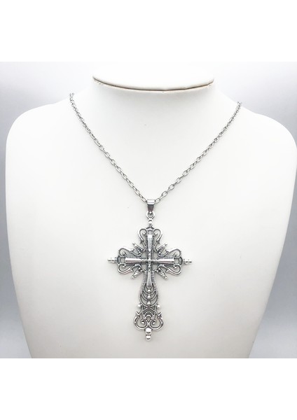 Gümüş Gotik Koyu Tarzı Çapraz Kolye Kolye Kaya Punk Goth Moda Kolye Kadın Erkek Takı Tasarım Mistik Hediyeler (Yurt Dışından) fiyatları