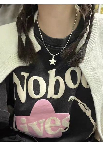 No.1 Boyutu Minimalist Hip Hop Yıldız Kolye Kolye Tatlı Serin Sıcak Kızlar Pentagram Boncuk Chaoker Kadınlar Için Kore Moda Takı (Yurt Dışından) fiyatları