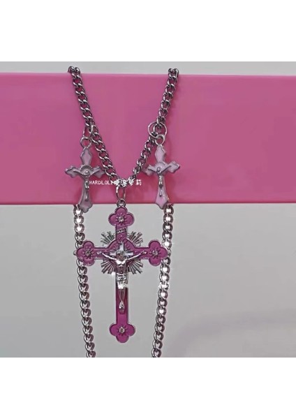 Siyah Punk Gökkuşağı Kafatası Çapraz Kolye Kore Moda Estetik Benzersiz Kolye Kolye Kadın Serin Egirl Takı Zincir Y2K Takı (Yurt Dışından) modelleri