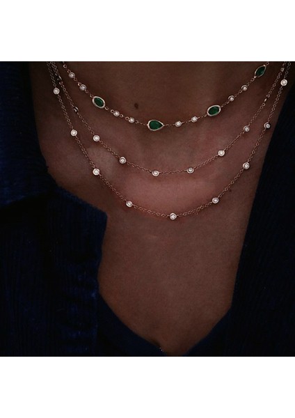 NE-0449-14 Bohemian Çok Katmanlı Ay Yıldız Kolye Kadınlar Için Altın Renk Vintage Kolye Kolye Geometri Chokers Takı Hediye (Yurt Dışından) fırsatları