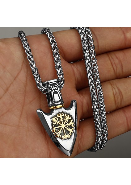 No.18 Boyutu Hnl Paslanmaz Çelik Kolye Mızrak Ucu Viking Rune Zincir Kolye Erkekler Için Erkek Boyun Takı Aksesuarları Hediye (Yurt Dışından) fiyatları