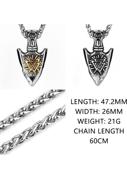 No.18 Boyutu Hnl Paslanmaz Çelik Kolye Mızrak Ucu Viking Rune Zincir Kolye Erkekler Için Erkek Boyun Takı Aksesuarları Hediye (Yurt Dışından) indirimleri