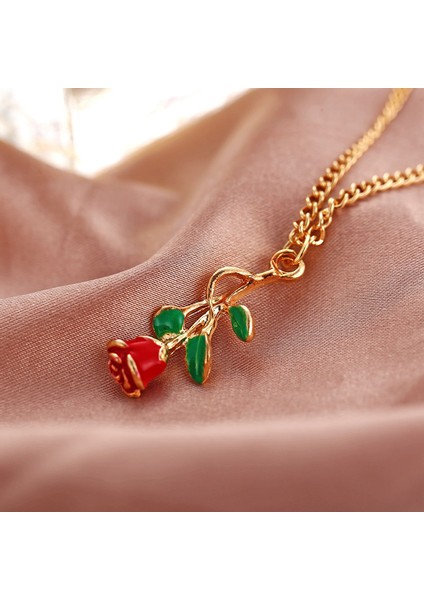 N1121-R 3D Gül Kolye Özel Charm Kolye Ultimate Gül Çiçek Güzellik ve Çirkin Takı Kadın Sevgililer Günü Hediyesi (Yurt Dışından) fırsatları