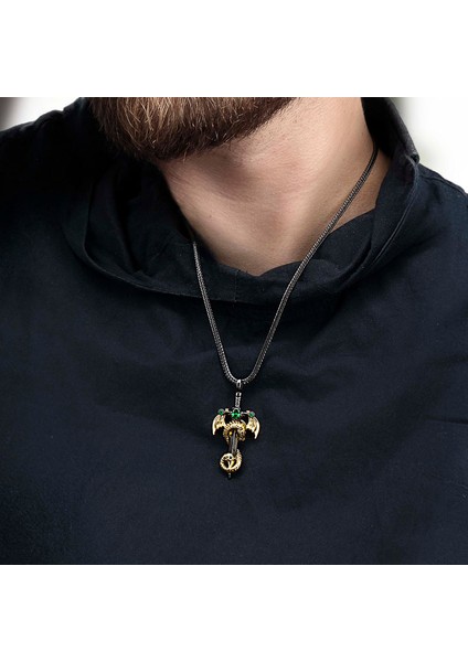 Kırmızı Moda Ejderha Kolye Erkekler Için Charm Unisex Gümüş Tabak Kılıç Kolye Kişilik Savaşçı Kılıç Takı Aksesuar Hediye Erkekler Için (Yurt Dışından)