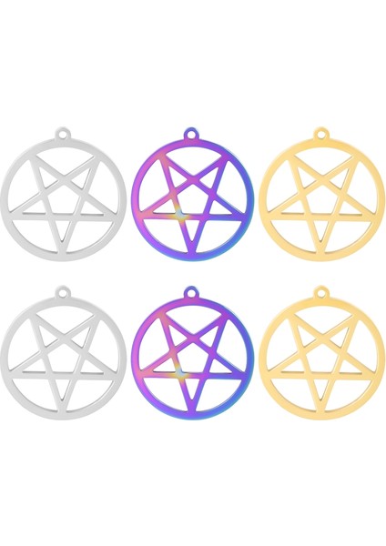 S953-R 9 Adetlot Paslanmaz Çelik Büyücülük Yıldız Pentagram Charms Pentagramı Kolye Takı Yapımı Için Kolye Küpe Toplu (Yurt Dışından) fırsatları
