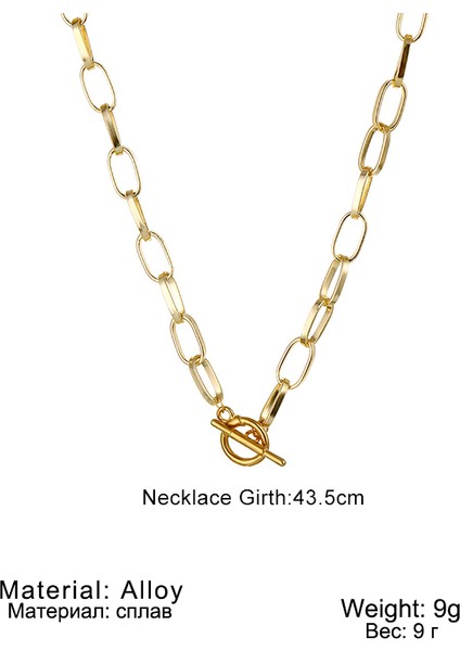 IPA0518-1 Iparam Kalın Zincir Geçiş Toka Kolye Karışık Bağlantılı Daire Kolye Kadınlar Için Minimalist Gerdanlık Kolye Sıcak Takı (Yurt Dışından) modelleri