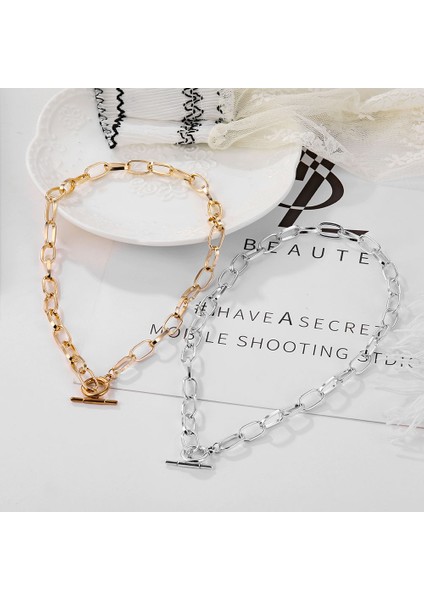 IPA0518-1 Iparam Kalın Zincir Geçiş Toka Kolye Karışık Bağlantılı Daire Kolye Kadınlar Için Minimalist Gerdanlık Kolye Sıcak Takı (Yurt Dışından) indirimleri