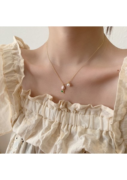 No.-11 Boyutu Vintage Zarif Lale Kolye Kolye Kadınlar Için Gül Kristal Zirkon Püskül Klavikula Zincir Gerdanlık Parti Düğün Takı Hediyeler (Yurt Dışından) fırsatları