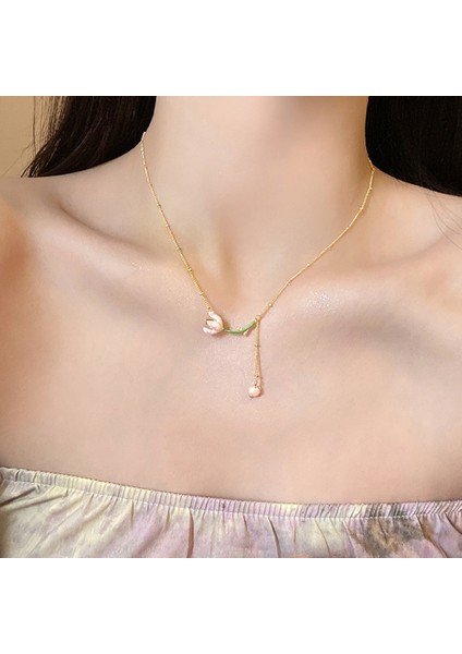 No.-11 Boyutu Vintage Zarif Lale Kolye Kolye Kadınlar Için Gül Kristal Zirkon Püskül Klavikula Zincir Gerdanlık Parti Düğün Takı Hediyeler (Yurt Dışından) indirimleri