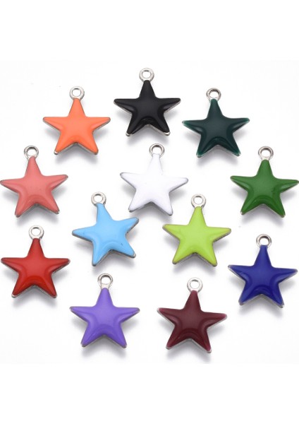 14,5X11,5X2 mm Paslanmaz Çelik Emaye Yıldız Kalp Charms Kolye Bilezik Kolye Takı Yapımı Dıy Dekor Aksesuarları Mix Renk (Yurt Dışından) fiyatları