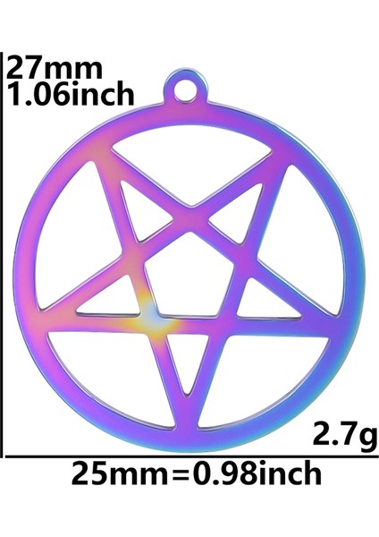 S761-R 9 Adetlot Paslanmaz Çelik Büyücülük Yıldız Pentagram Charms Pentagramı Kolye Takı Yapımı Için Kolye Küpe Toplu (Yurt Dışından)