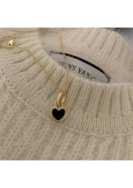 Iki Taraflı 2023 Vintage Çift Taraflı Kalp Kolye Kolye Kadınlar Için Kız Klavikula Zincir Gerdanlık Yeni Moda Trendy Takı Hediye Parti (Yurt Dışından) fırsatları