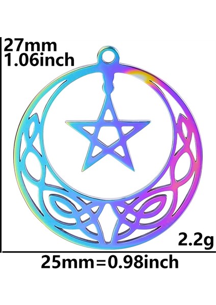S558-R 9 Adetlot Paslanmaz Çelik Büyücülük Yıldız Pentagram Charms Pentagramı Kolye Takı Yapımı Için Kolye Küpe Toplu (Yurt Dışından)