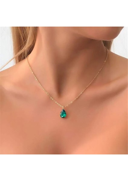 TS8854 Moda Boho Basit Altın Renk Renkli Kristal Damla Kolye Gerdanlık Kolye Kadınlar Için Vintage Yaka Boncuk Zincir Takı Hediye (Yurt Dışından) fiyatları