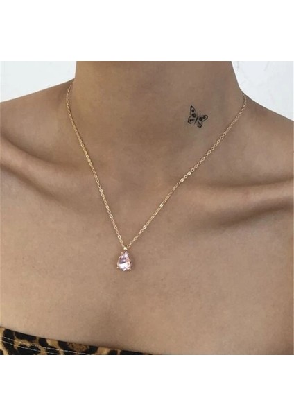 TS8854 Moda Boho Basit Altın Renk Renkli Kristal Damla Kolye Gerdanlık Kolye Kadınlar Için Vintage Yaka Boncuk Zincir Takı Hediye (Yurt Dışından) fırsatları