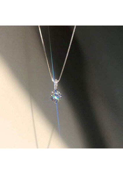 No.20 Boyutu Yeni Parlaklık Zirkon Geometrik Kolye Kolye Gümüş Renk Klavikula Zinciri Kadın Moda Takı Hediye (Yurt Dışından) fiyatları