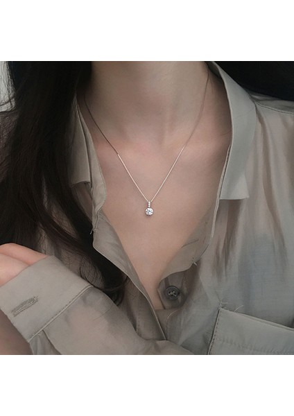 No.20 Boyutu Yeni Parlaklık Zirkon Geometrik Kolye Kolye Gümüş Renk Klavikula Zinciri Kadın Moda Takı Hediye (Yurt Dışından) indirimleri