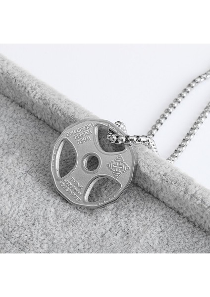 AL19499 Erkek Kadın Kolye Paslanmaz Çelik Çift Halter Kolye Spor Salonu Spor Dambıl Halter Halter Zincir Takı (Yurt Dışından) fırsatları