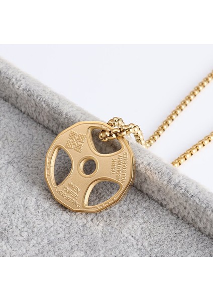 AL19499 Erkek Kadın Kolye Paslanmaz Çelik Çift Halter Kolye Spor Salonu Spor Dambıl Halter Halter Zincir Takı (Yurt Dışından) indirimleri