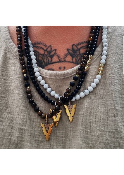 50CM Tarzı No.13 Boyutu 2022 Moda Yeni Ok Çekicilik Kolye Kolye Erkekler El Yapımı 6mm Kaplan Gözü Taş Boncuk Kolye Erkekler Takı Hediye (Yurt Dışından) modelleri