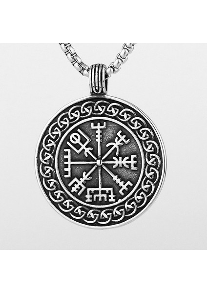 Sadece Kolye Stili V308 Vintage Paslanmaz Çelik Viking Celtics Düğüm Kolye Kolye Erkek Zinciri Nordic Odin Trinity Viking Kolye Muska Takı Hediye (Yurt Dışından)