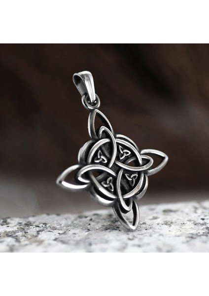 Sadece Kolye Stili V308 Vintage Paslanmaz Çelik Viking Celtics Düğüm Kolye Kolye Erkek Zinciri Nordic Odin Trinity Viking Kolye Muska Takı Hediye (Yurt Dışından)