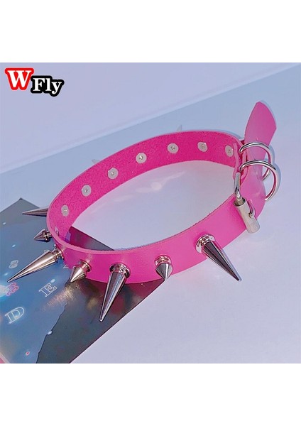 Pembe Harajuku E Girls Y2K Millennium Yaka Perçin Çok Renkli Punk Toprak Serin Trend Spice Girls Rock Op (Yurt Dışından)