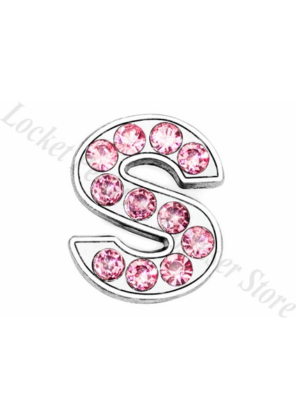 S Beden 1 Adet A-Z 8mm Pembe Tam Taklidi Slayt Harfler Bilezik Yapımı Için Alfabe Dıy Bileklik Pet Yaka Anahtarlık Takı Kadın Hediye (Yurt Dışından)