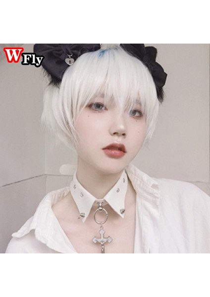 Siyah Y2K Baharat Kız Kolye Yaka Çapraz Kolye Dekorasyon Peruk Yaka Perçin Boyun Süsleme Gotik Punk Lolita Rock Op (Yurt Dışından)