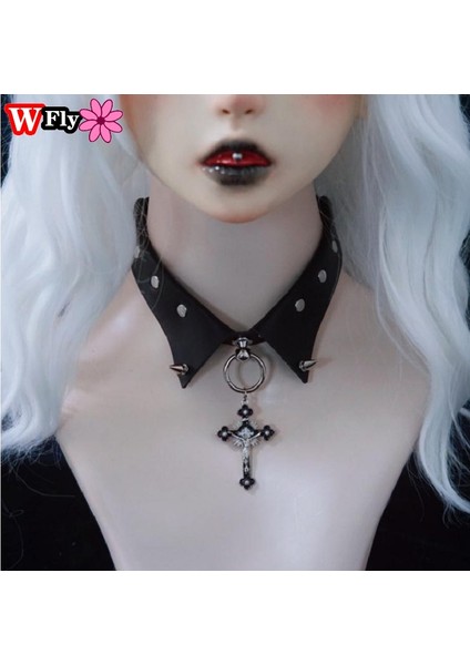 Beyaz Lot Renk Baharat Kız Kolye Yaka Çapraz Kolye Dekorasyon Perçin Boyun Süsleme Gotik Punk Lolita Y2K Harajuku Kaya Gerdanlık (Yurt Dışından) fiyatları