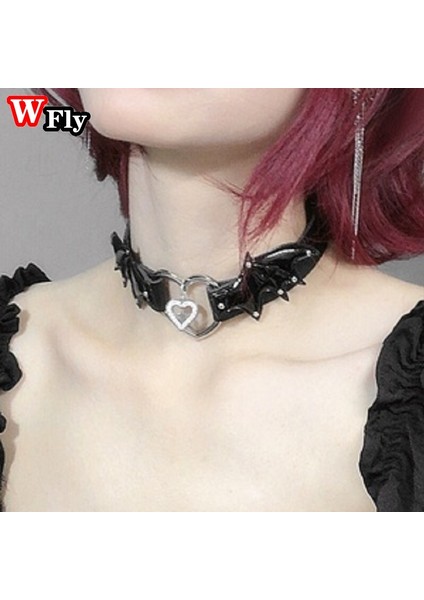 Kırmızı Yarasa Kanatları Küçük Şeytan Yaka Metal Kolye Aşk Çapraz Punk Y2K Gotik Lolita Baharat Deri Kolye Desige (Yurt Dışından) indirimleri