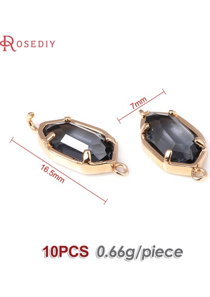 46403-GRI K Altın Rengi Pirinç 2 Delik Poligon Bağlantı Charms Kolye Diy Takı Yapımı Kolye Küpe Aksesuarları Kadınlar Için (Yurt Dışından)