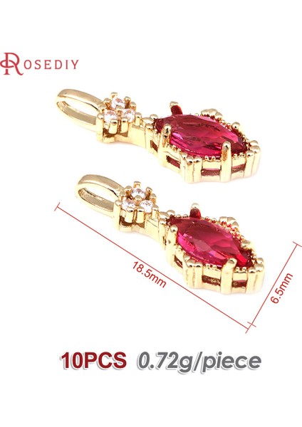 46301-EFLATUN K Altın Rengi Pirinç ve Zirkon Büyük Delik Damla Şekli Charms Kolye Diy Takı Yapımı Kolye Aksesuarları Kadınlar Için (Yurt Dışından)