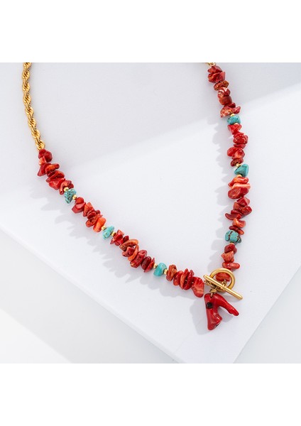 MSN-2021081203 Kırmızı Mercan Boyalı Moda Bohemia Kolye Kadınlar Için Moda Gevşek Boncuklu Takı Yapımı Için Standı Dize Boncuklu Kolye (Yurt Dışından) indirimleri