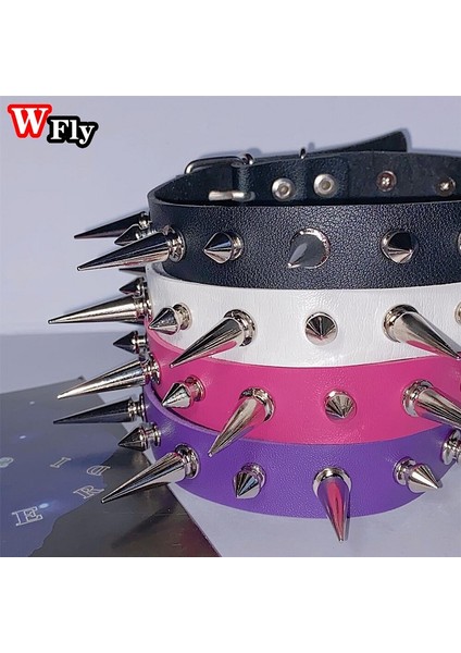 Siyah Harajuku E Girls Y2K Millennium Yaka Perçin Çok Renkli Punk Toprak Serin Trend Spice Girls Rock Op (Yurt Dışından)