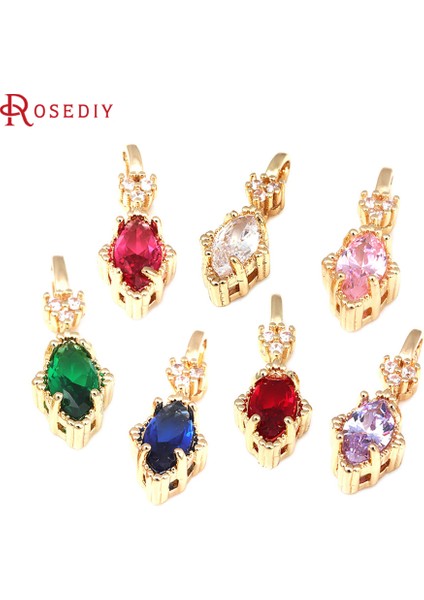 46302-YEŞIL K Altın Rengi Pirinç ve Zirkon Büyük Delik Damla Şekli Charms Kolye Diy Takı Yapımı Kolye Aksesuarları Kadınlar Için (Yurt Dışından) fiyatları