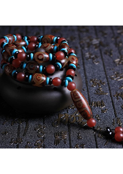 Boeycjr Doğal Taş Kolye Uzun Zincir El Yapımı Etnik Dokuz Göz Tıbet Dzı Boncuk Kolye Kolye Kadınlar Veya Erkekler Için Hediye (Yurt Dışından) fırsatları