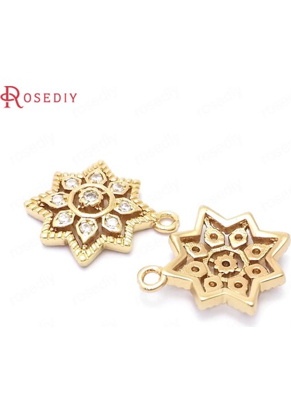 ()Xk Altın Rengi Pirinç ve Zirkon Güneş Çiçek Charms Kolye Takı Yapımı Malzemeleri Diy Aksesuarları (Yurt Dışından) modelleri