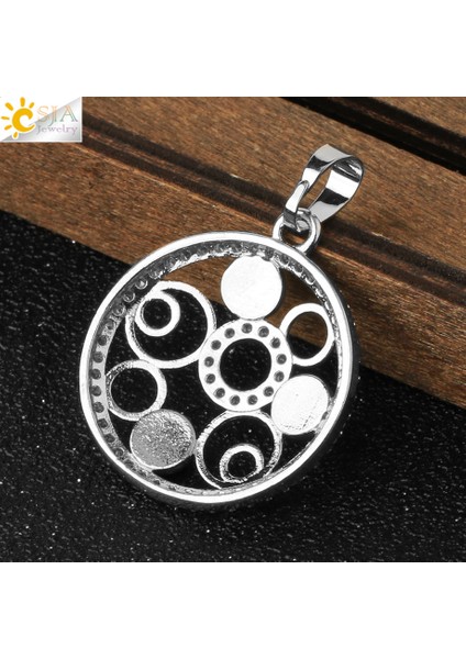 Sodalit Csja Yuvarlak Kolye Doğal Taş 4mm Boncuk Zirkon Cz Gümüş Renk Içi Boş Küçük Kolye Dıy Kolye Kadın Kız Takı G526 (Yurt Dışından) fırsatları