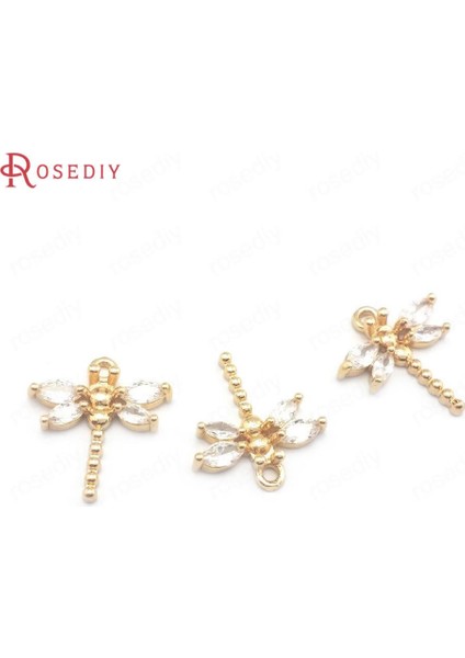 () Yüksek Li Şampanya Altın Rengi Pirinç ve Zirkon Charms Kolye Takı Yapımı Diy Bulgular Aksesuarları (Yurt Dışından)