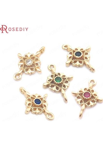 Mavi () Yüksek Li Şampanya Altın Rengi Pirinç ve Zirkon 2 Delik Yıldız Bağlantı Charms Kolye Takı Aksesuarları (Yurt Dışından) modelleri