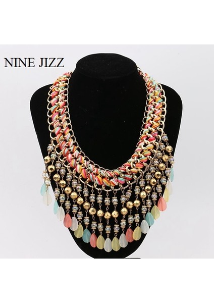 No.51 Boyutu Nınejızz Püskül Kristal Kolye Vintage Bohemian Büyük Bildirimi Boncuk Kolye Zinciri Kadınlar Için Basit Stil Düğün Takısı (Yurt Dışından)