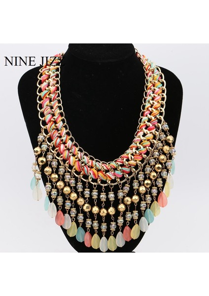 No.51 Boyutu Nınejızz Püskül Kristal Kolye Vintage Bohemian Büyük Bildirimi Boncuk Kolye Zinciri Kadınlar Için Basit Stil Düğün Takısı (Yurt Dışından) fırsatları