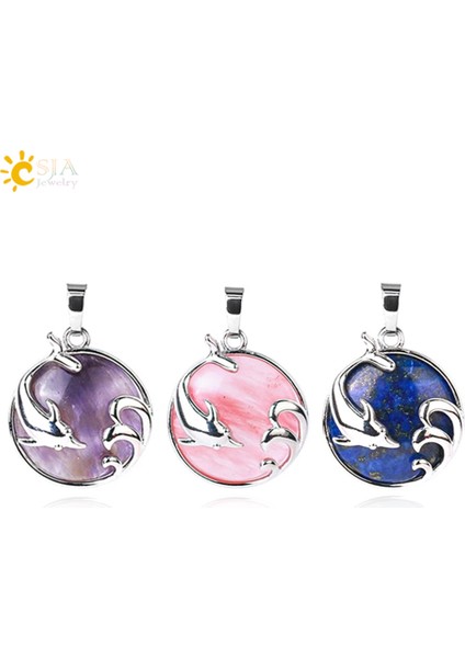 Kar Tanesi Csja Şifa Dolar Kolye Doğal Taş Cabochon Kristal Okyanus Hayvan Kolye Yapımı Dıy Takı Aksesuarları H030 (Yurt Dışından) fiyatları