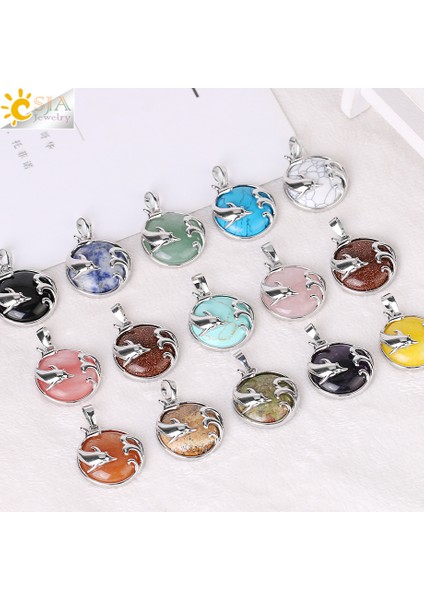 Kar Tanesi Csja Şifa Dolar Kolye Doğal Taş Cabochon Kristal Okyanus Hayvan Kolye Yapımı Dıy Takı Aksesuarları H030 (Yurt Dışından) indirimleri