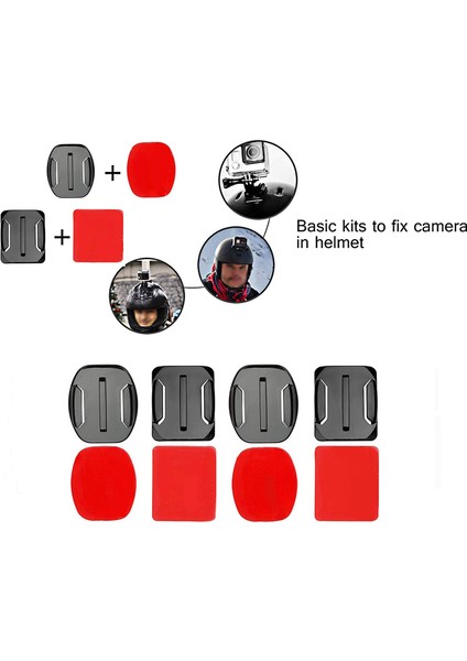 Kask Aksesuarları Seti Seti 12X Yüzey Montajı + 12X Yapışkanlı Çıkartmalar Gopro Hero 7/6/5/4/3+/3 Hero Session SJ4000 SJ5000 Aksiyon Kameraları Için Çıkartma Pedleri (Yurt Dışından)