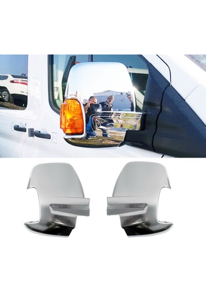 Ford Transit MK8 Krom Ayna Kapağı 2 Prç. 2014 ve üzeri Paslanmaz Çelik